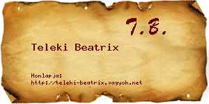 Teleki Beatrix névjegykártya